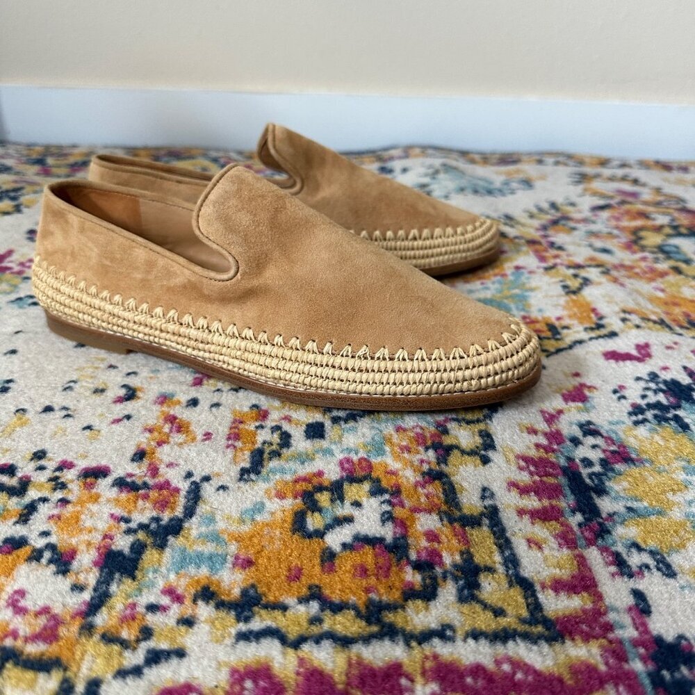 Vince Jalen Suede Leather Espadrille Loafers Womens Size 9M Roasted Cashew Boho - Picture 2 of 11